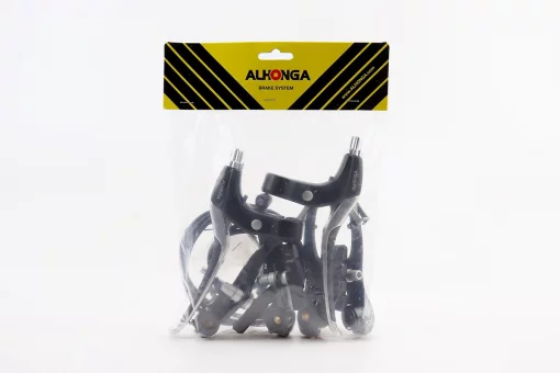 Гальмо V-brake 110мм (2 колеса) з ручками, тросами, алюмінієве, чорне, FIX-411190