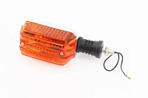 Поворот "ПРЯМОУГОЛЬНЫЙ " хром, оранжевое стекло, FIX-337736