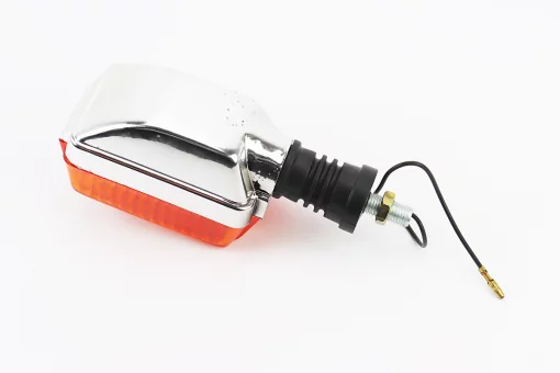 Поворот "ПРЯМОУГОЛЬНЫЙ " хром, оранжевое стекло, FIX-337736