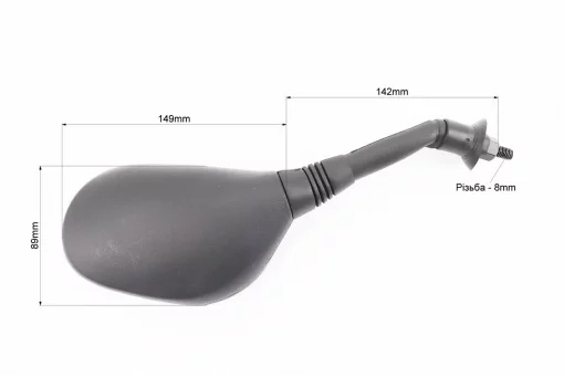 Дзеркала к-кт DIO- чорні "краплі", м8 "ніжка в чохлі гумовому", тип 1, від 5шт -10%, FIX-999232