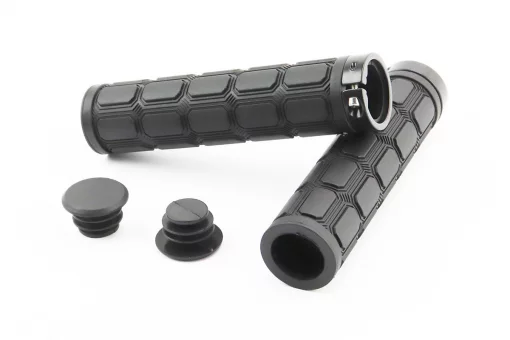 Ручки керма 130мм з затискачем Lock-On, чорні TPE-077, FIX-403448