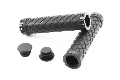 Ручки керма 130мм з затискачем Lock-On з двох сторін, чорні TPE-167, FIX-403454