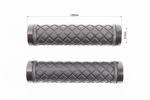 Ручки керма 130мм з затискачем Lock-On з двох сторін, чорні TPE-167, FIX-403454