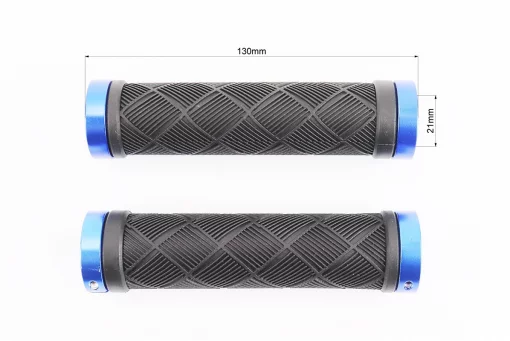 Ручки керма 130мм з затискачем Lock-On з двох сторін, чорно-сині TPE-093, FIX-403459