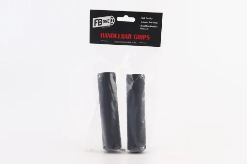 Ручки керма 130мм з затискачем Lock-On з двох сторін, екошкіра, чорні PU-192A, FIX-403461