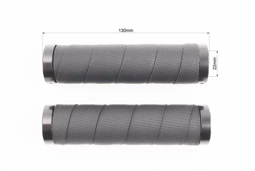 Ручки керма 130мм з затискачем Lock-On з двох сторін, екошкіра, чорні PU-192A, FIX-403461