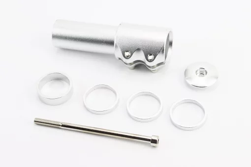 Подовжувач штока вилки 1 1/8&rdquo; (28.6 мм)х115мм, алюмінієвий, сірий, FIX-403466