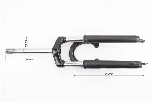 Вилка 24" амортизационная, без резьбы 1-1/8" (28,6мм), шток 240мм, с ходом 50мм, V/Disk-brake, чёрная ES-226, FIX-411239