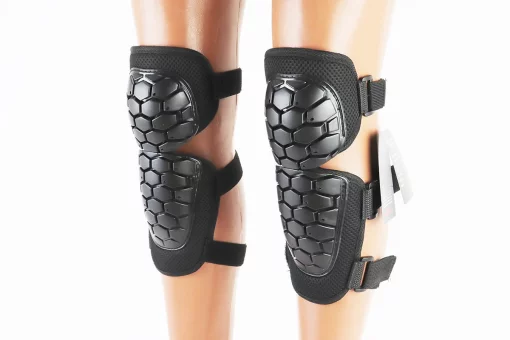 Наколінники захисні (коліно+гомілка) к-кт 2шт, Чорні "черепаха", FIX-337901