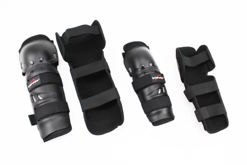Наколенники + налокотники защитные (пластик) к-кт 4шт, Чёрные, S-109, FIX-337918