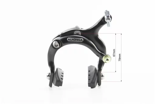 Гальмо ROAD V-brake кліщового типу, переднє+заднє, хід колодки 67-79мм, алюмінієве, чорне HJ-1201AD, FIX-411286