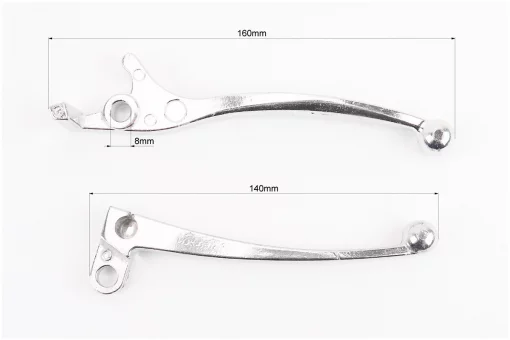 Важелі керма лівий, правий к-кт 2шт (під диск. / барабан. гальмо) Suzuki AD50 "хром", FIX-308531