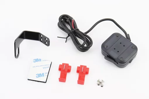 ВОЛЬТМЕТР с дисплеем, красный циферблат + датчик температуры воздуха + крепление (универсальный, компактный), FIX-337958