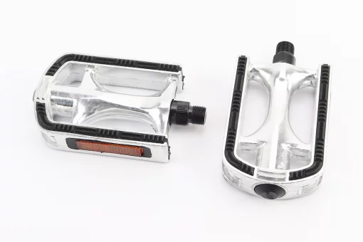 Педали CITY 9/16" (113x71x25mm) алюминиевые, серебристо-чёрные NWL-266, FIX-411331