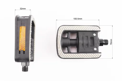Педали FOLDING складные 9/16" (109x76x35mm) пластиковые, чёрно-серые NW-319, FIX-411332