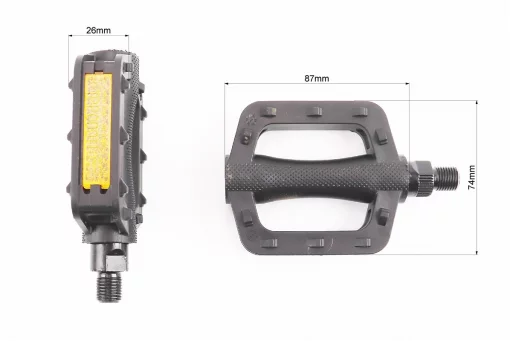 Педали CHILD 1/2" (100x74x26mm) пластиковые, чёрные NW-477, FIX-411365