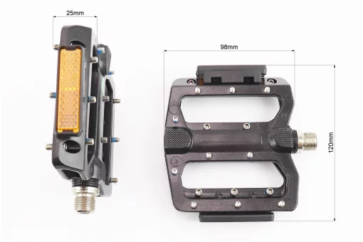 Педали MTB широкие 9/16" (103x107x24mm) со съёмными шипами, пром-подшипник (6*13*5), алюминиевые, NWL-393B-RP, FIX-411368