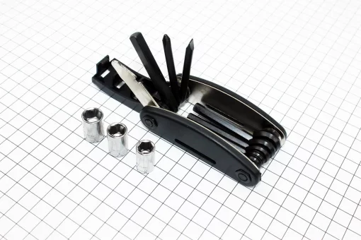 Ключ-набір 13 предметів (шестигранники 2,2.5,3,4,5,6 мм, відкидний спицевий ключ, викрутки пряма та фігурна, головки 8,9,10 мм,