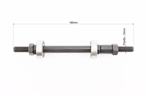 Вісь задня MTB М10х185мм в зборі, пром-підшипники 6200 2RS, під гайку, чорна, FIX-403774