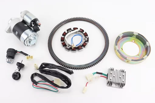 Комплект для переоснащения мотоблока под электростартер 186F (электростартер, замок, проводка, магнето, реле, венец), FIX-999340