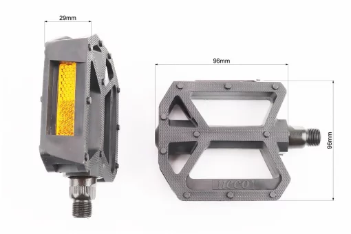 Педалі BMX 9/16" (112x96x25mm) пластикові, чорні WP408, FIX-411393