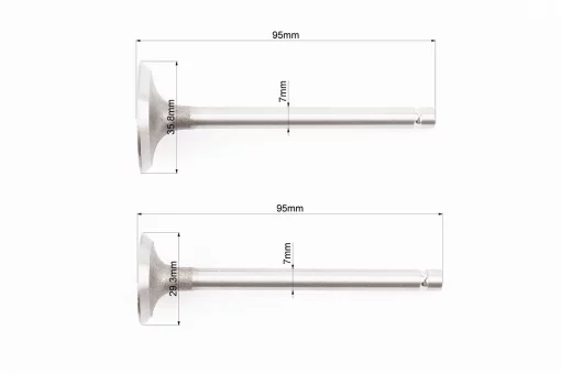 Клапан впускний (h-95; D-35,8; d-7), випускний (h-95; D-29,3; d-7) к-кт 2шт 186F, FIX-999357