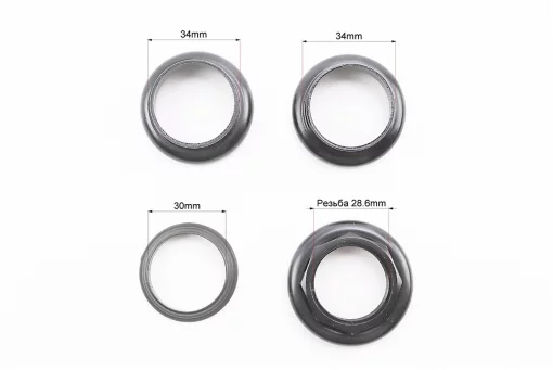 Кермова колонка 1-1/8" (34/28.6x34/30) різьбової вилки, чорні H841SW, FIX-411397