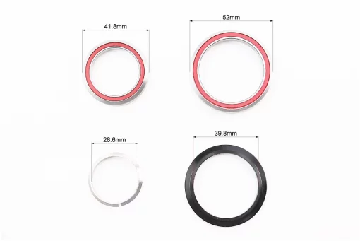 Кермова колонка 1-1/8"x1,5" (41,8/28,6x52/39,8) безрізьбової вилки, інтегровані, пром-підшипники, чорні H373, FIX-411399