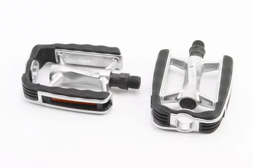 Педали CITY 9/16" (108x82x25mm) алюминиевые, серебристо-чёрные С220DU, FIX-411404