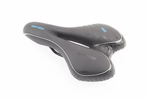 Сидіння MTB 270x160мм, чорно-біло-синє "GEL", FIX-411420