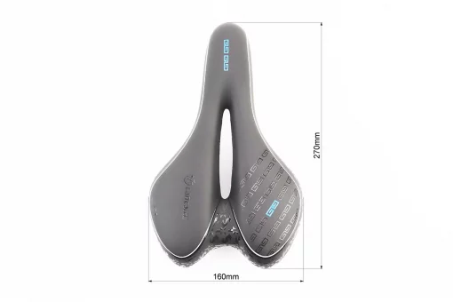 Сидіння MTB 270x160мм, чорно-біло-синє "GEL", FIX-411420