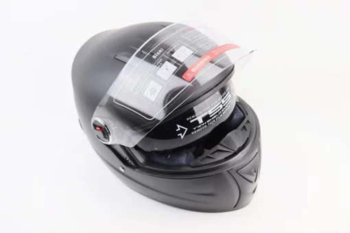 Шлем интеграл, закрытый+очки BLD-М61 S (55-56см), ЧЕРНЫЙ матовый, FIX-330933