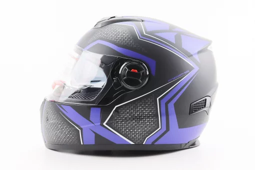 Шлем интеграл, закрытый+очки BLD-М61 S (55-56см), ЧЕРНО-СИНИЙ, FIX-330937