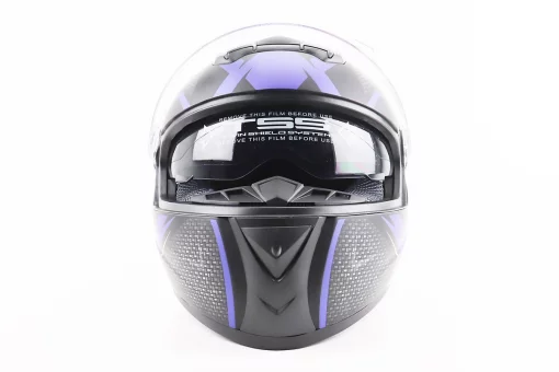 Шлем интеграл, закрытый+очки BLD-М61 S (55-56см), ЧЕРНО-СИНИЙ, FIX-330937