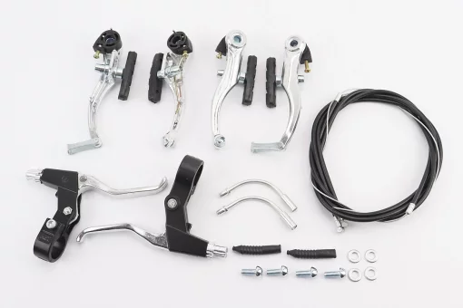 Гальмо V-brake 115мм (2 колеса) з ручками, тросами, алюмінієве, FIX-403944