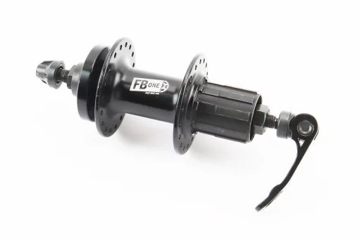 Втулка задняя MTB алюминиевая 14Gx36H под кассету 8-11зв, Disk-brake, 2 пром-подшипники 6200 2RS, крепл. эксцентрик, чёрная