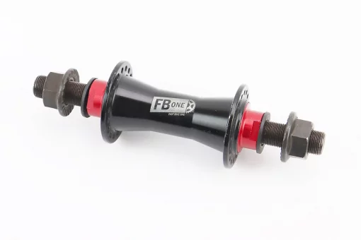 Втулка передняя BMX алюминиевая 14Gx36H, 2 пром-подшипники 6902 2RS, ось 14мм, крепл. гайка, чёрно-красная FB-A275В, FIX-411462