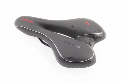 Сидіння MTB 270x160мм, чорно-біло-червоне "GEL", FIX-411490