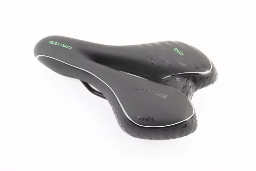 Сидіння MTB 270x160мм, чорно-біло-зелене "GEL", FIX-411491