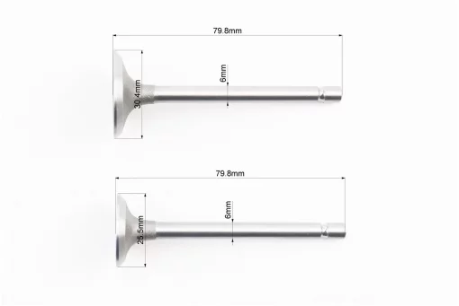 Клапан впускний (h-79,8; D-30,5; d-6), випускний (h-79,8; D-25,5; d-6) к-кт 2шт 178F, FIX-602058