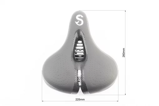 Сидіння ХВЗ 260x225мм, чорно-сіре WAUGH SHARK, FIX-411528