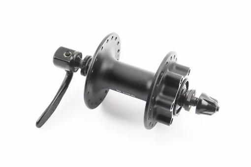 Втулка передняя MTB алюминиевая 14Gx36H, Disk-brake, крепл. эксцентрик, чёрная ALIVIO HB-M475, FIX-404054