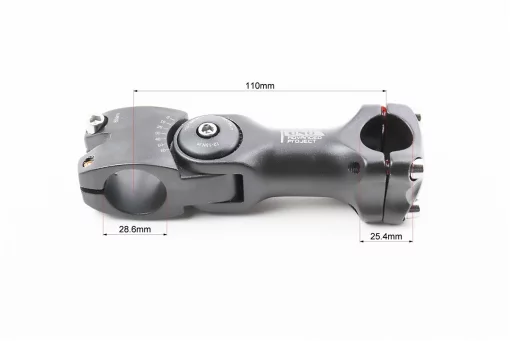 Вынос руля MTB регулируемый 28,6x25,4х110мм, алюминиевый, чёрный AS-822, FIX-411541