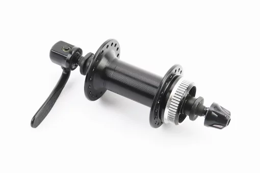 Втулка передняя MTB алюминиевая 14Gx36H, Disk-brake Center Lock, крепл. эксцентрик, чёрная HB-TX505, FIX-404206