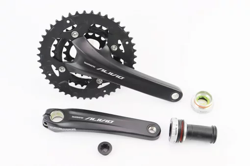 Шатуны "Hollowtech II" 175мм, 44.32.22T MTB+каретка SM-BB52, интегрированная ось 24мм, алюминиевые, чёрные ALIVIO FC-M4060,