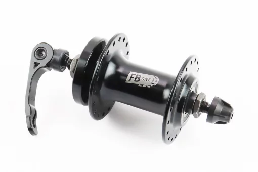 Втулка передня MTB алюмінієва 14Gx36H, Disk-brake, 2 пром-підшипники 6200 2RS, кріпл. ексцентрик, чорна FB-A208, FIX-411629