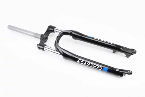 Вилка 27,5" амортизационная, без резьбы 1-1/8" (28,6мм), шток 255мм, с ходом 80мм, Disk-brake, Preload, алюминиевая, чёрная XCE