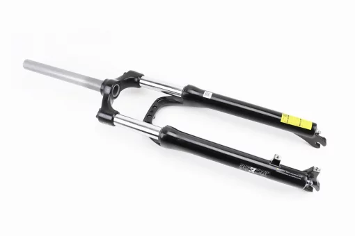 Вилка 27,5" амортизационная, без резьбы 1-1/8" (28,6мм), шток 255мм, с ходом 80мм, Disk-brake, Preload, алюминиевая, чёрная XCE