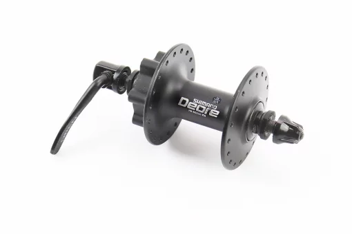 Втулка передняя MTB алюминиевая 14Gx36H, Disk-brake, крепл. эксцентрик, чёрная DEORE НВ-M525A, FIX-404315