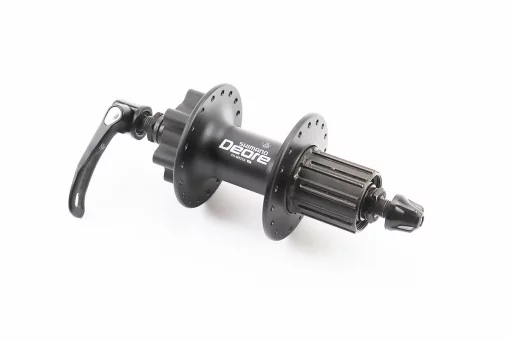 Втулка задняя MTB алюминиевая 14Gx36H под кассету 8-10зв, Disk-brake, крепл. эксцентрик, чёрная DEORE FH-M525A, FIX-404316